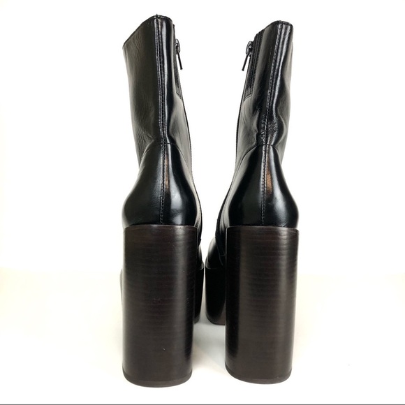 Jeffrey Campbell Mexique Platform Ankle Retro Boho Boots Glossy Black Sz 8.5 - Picture 5 of 9